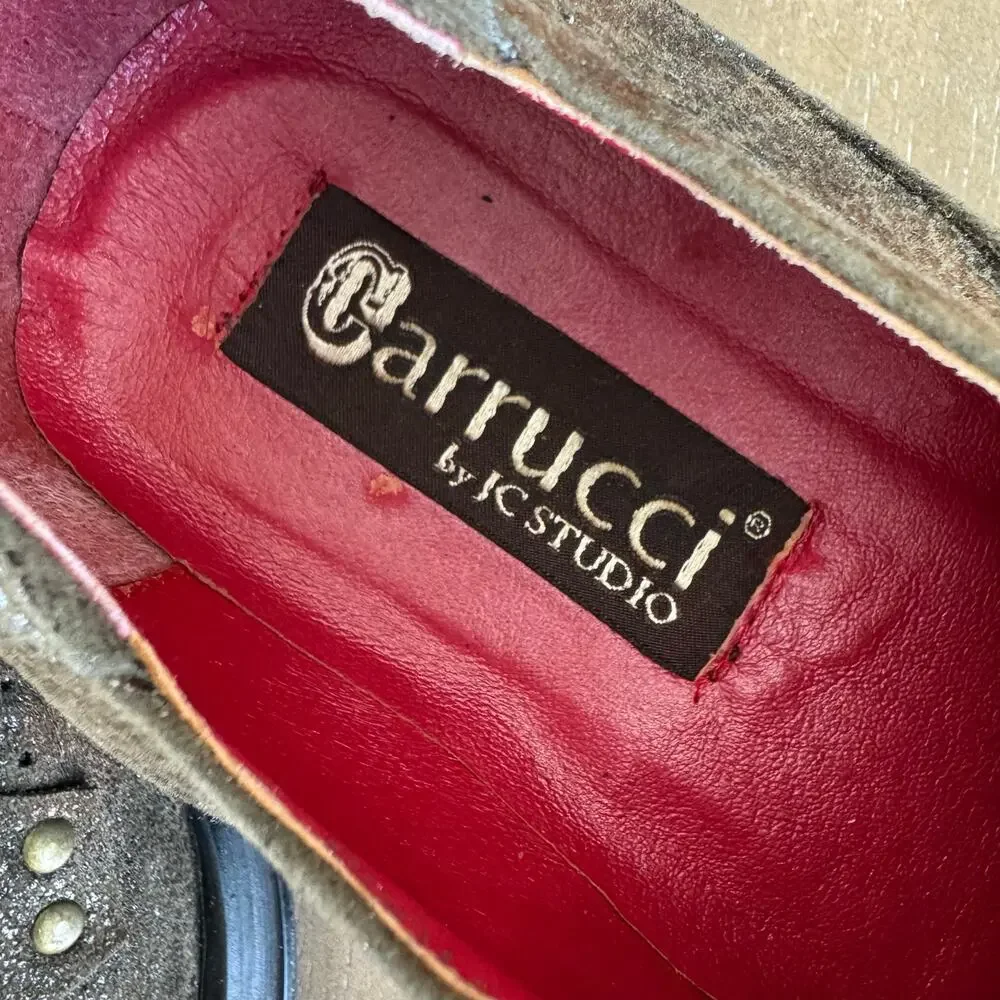 Carrucci by JC Studio Leather Studded Square Toe Loafers Men’s Sz 9 Western